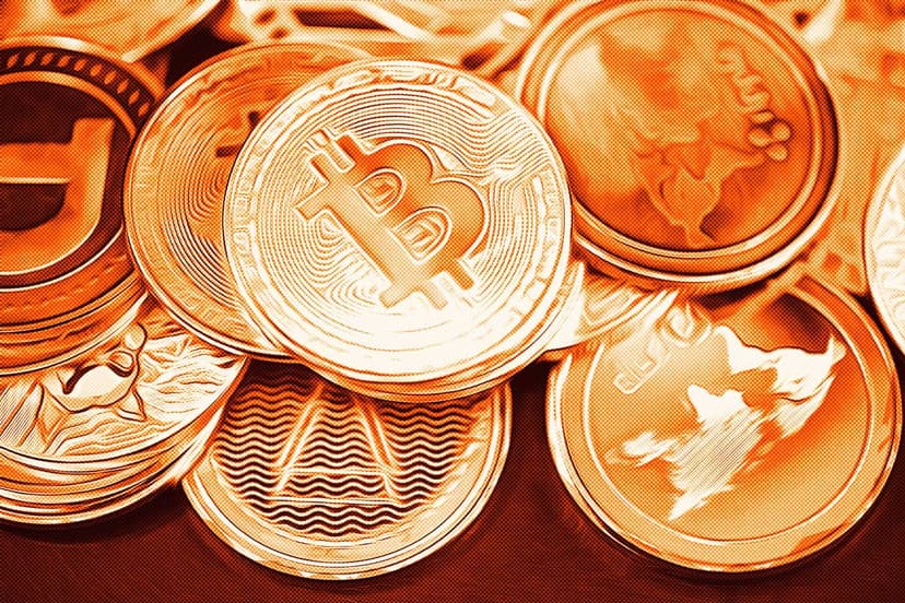 golden coins with bitcoin featured in the middle