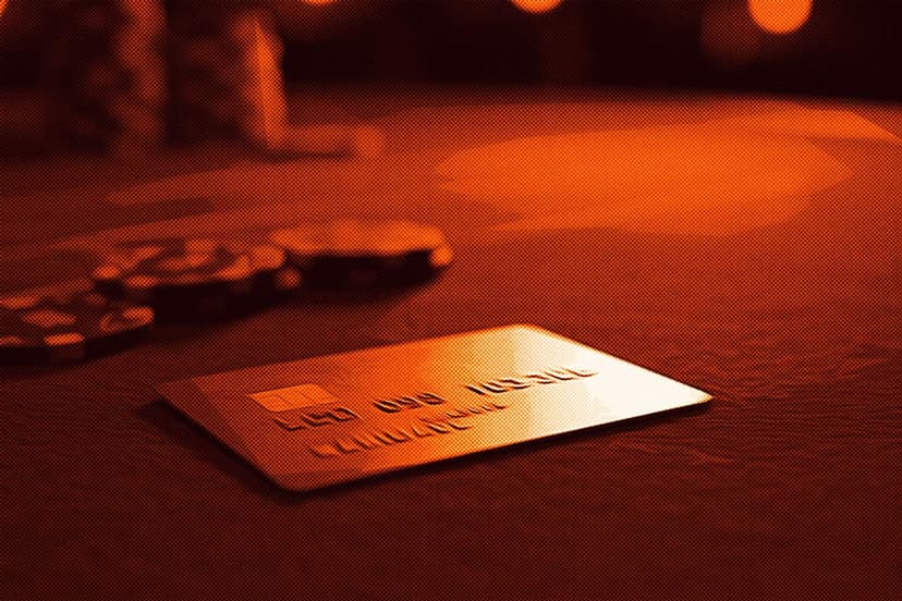debit card on casino table
