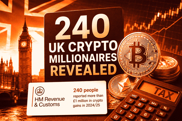 240 UK crypto millionaires revealed in HMRC data, with Bitcoin, Ethereum, London and a tax calculator