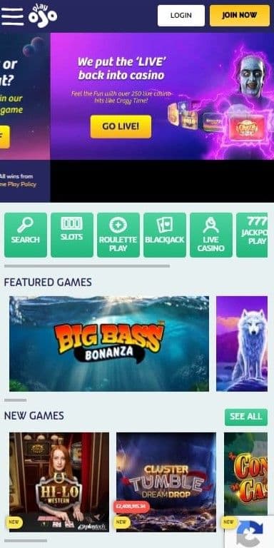 playojo casino mobile preview