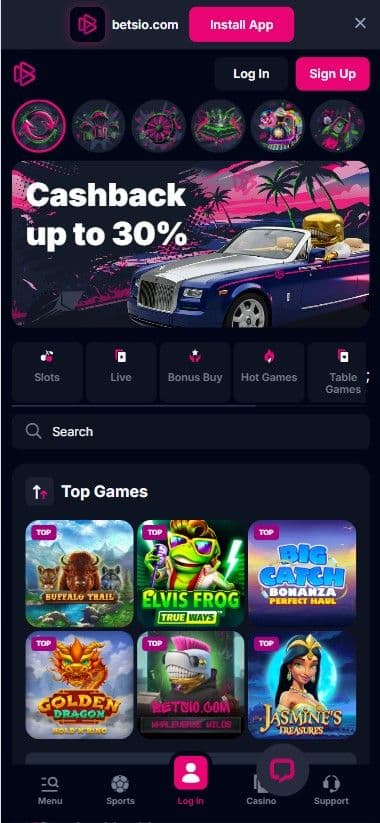 betsio mobile screenshots