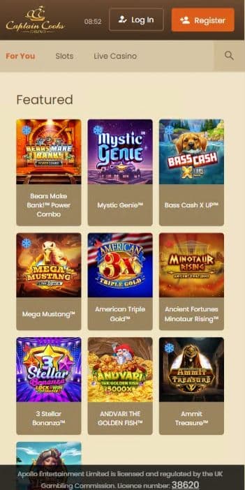 captain cooks casino mobile preview