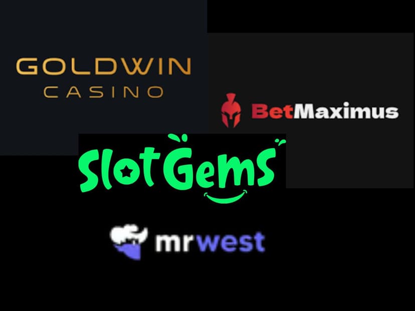 no deposit casinos new partners mrwest betmaximus goldwin slotgems logos