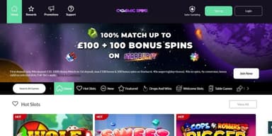 cosmic spins casino desktop preview