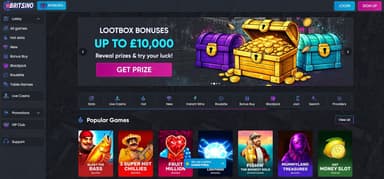 Britsino casino desktop