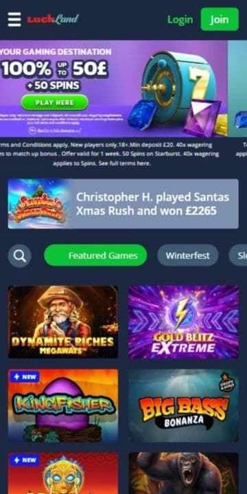 luckland casino mobile preview