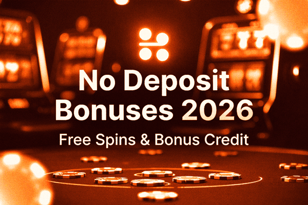 no deposit bonuses 2026 text over casino slots in background